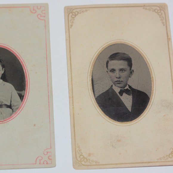 Antique Victorian 1800s Era Tintype Tin Type Photograph Photos CHILDREN Lot of 6 - Picture 3 of 6